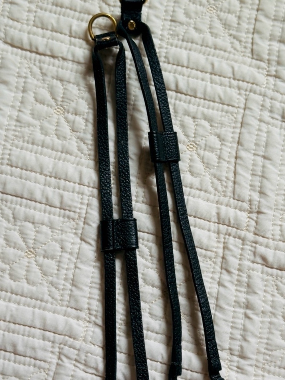 Auth Louis Vuitton Black Neverfull Cinch Side Strap Set